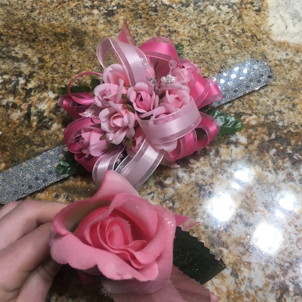 Pink corsage and boutonnière
